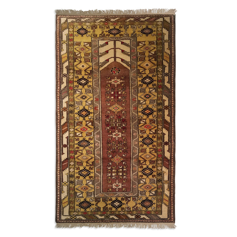 3'11" x 6'10"   Turkish Milas Rug Top View