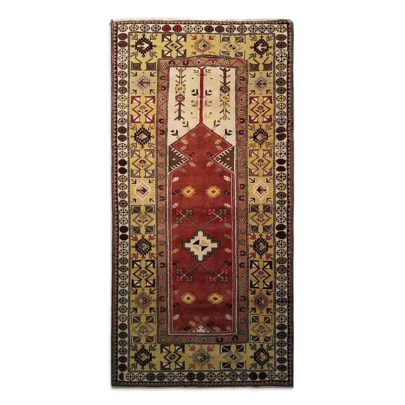 3'11" x 7'8"   Turkish Milas Rug Top View