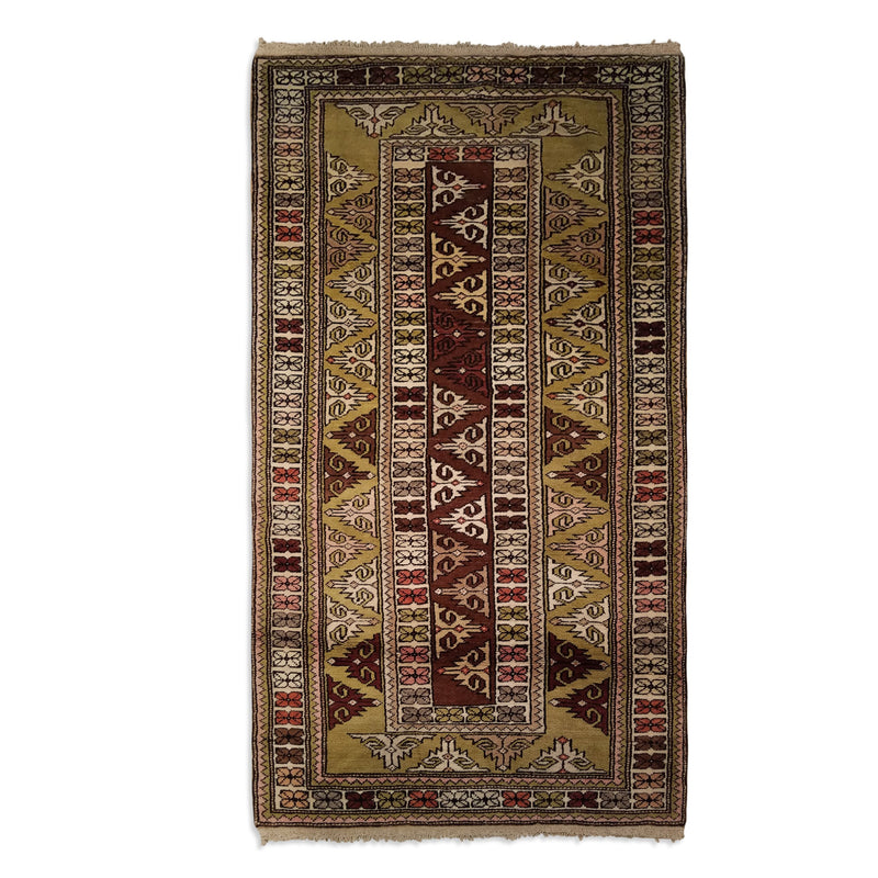 3'5" x 6'1"   Turkish Milas Rug Top View