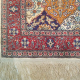 2'8" x 4'2"   Silk Turkish Kayseri Polonese Design Rug Angle View