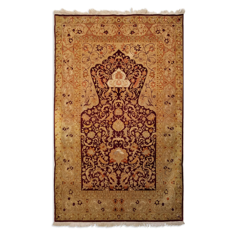 3'4" x 5'4"   Antique Silk Turkish Hereke Rug Top View