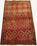 4'6" x 7'6"   Persian Vintage Gabbeh Rug Back View