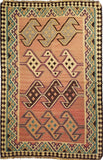 5'2" x 8'0"   Persian Vintage Qashqai Kilim Rug Top View