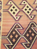 5'2" x 8'0"   Persian Vintage Qashqai Kilim Rug Angle View