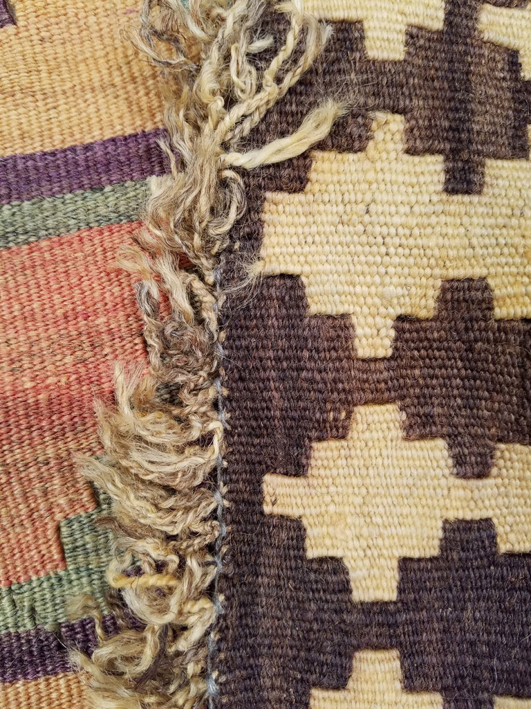 5'2" x 8'0"   Persian Vintage Qashqai Kilim Rug Back View
