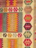 5'2" x 7'7"   Persian Vintage Qashqai Kilim Rug Back View