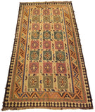 5'1" x 8'11"   Persian Vintage Qashqai Kilim Rug Angle View