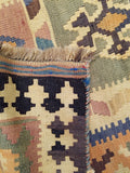 5'1" x 8'11"   Persian Vintage Qashqai Kilim Rug Back View