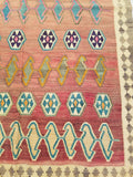 5'0" x 8'4"   Persian Vintage Qashqai Kilim Rug Angle View