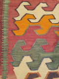 4'1" x 7'8"   Persian Vintage Qashqai Kilim Rug Angle View
