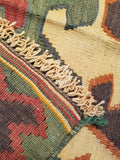 4'1" x 7'8"   Persian Vintage Qashqai Kilim Rug Back View