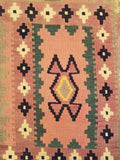 4'6" x 7'11"   Persian Vintage Qashqai Kilim Rug Angle View