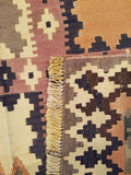 4'6" x 7'11"   Persian Vintage Qashqai Kilim Rug Back View