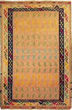 5'3" x 8'1"   Persian Vintage Qashqai Kilim Rug Top View