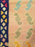 5'3" x 8'1"   Persian Vintage Qashqai Kilim Rug Angle View