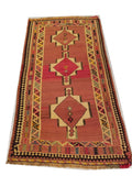 4'9" x 7'4"   Persian Vintage Qashqai Kilim Rug Top View