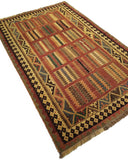 5'2" x 8'0"   Persian Vintage Qashqai Kilim Rug Angle View