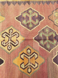 4'10" x 8'9"   Persian Vintage Qashqai Kilim Rug Angle View