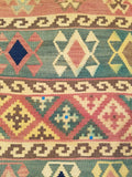 4'11" x 8'4"   Persian Vintage Qashqai Kilim Rug Back View