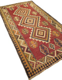 5'1" x 8'9"   Persian Vintage Qashqai Kilim Rug Angle View